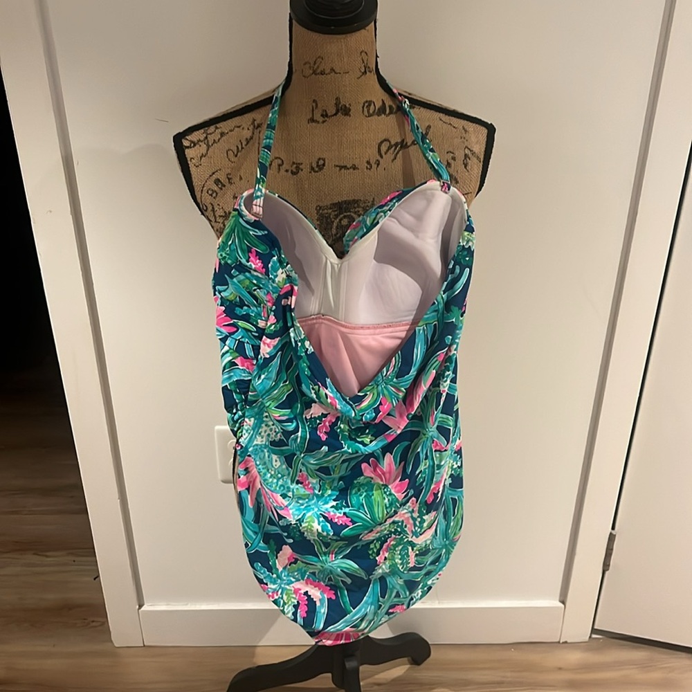 Lilly Pulitzer one piece Flamenco swimsuit in macaw blue sweet escape - Picture 3 of 6